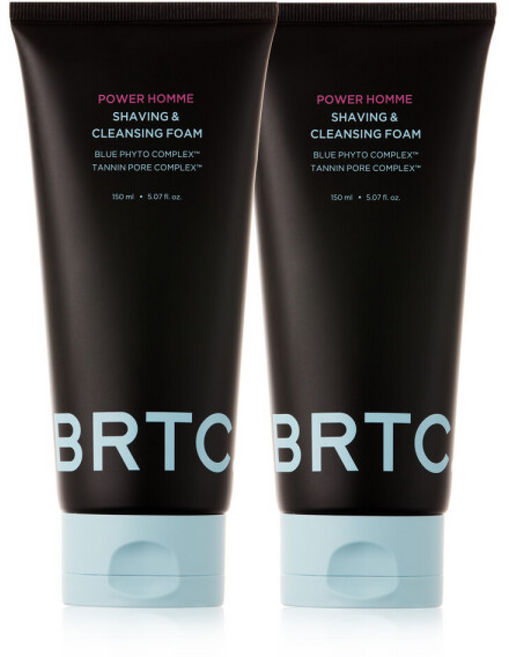 BRTC 파워 옴므 쉐이빙 앤 클렌징폼 /피부진정/모공케어/쉐이빙폼, 2개, 150ml