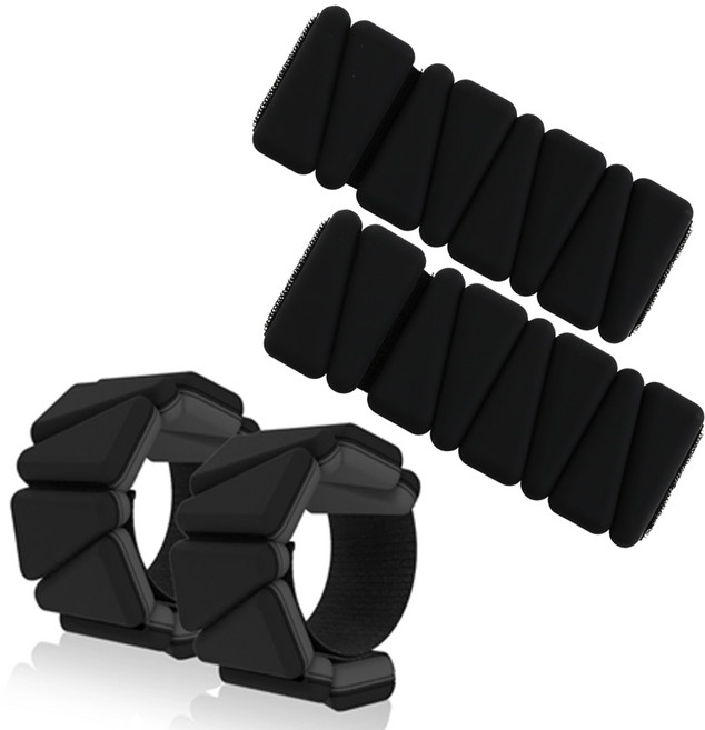 에코요기 중량밴드 손목 발목 아령 실리콘 모래주머니 2p, 나이트블랙, 1kg