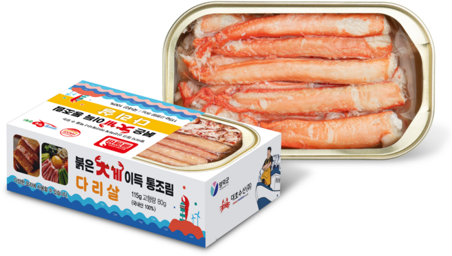 쿨애비 붉은대게이득 통조림 다리살, 115g, 1개