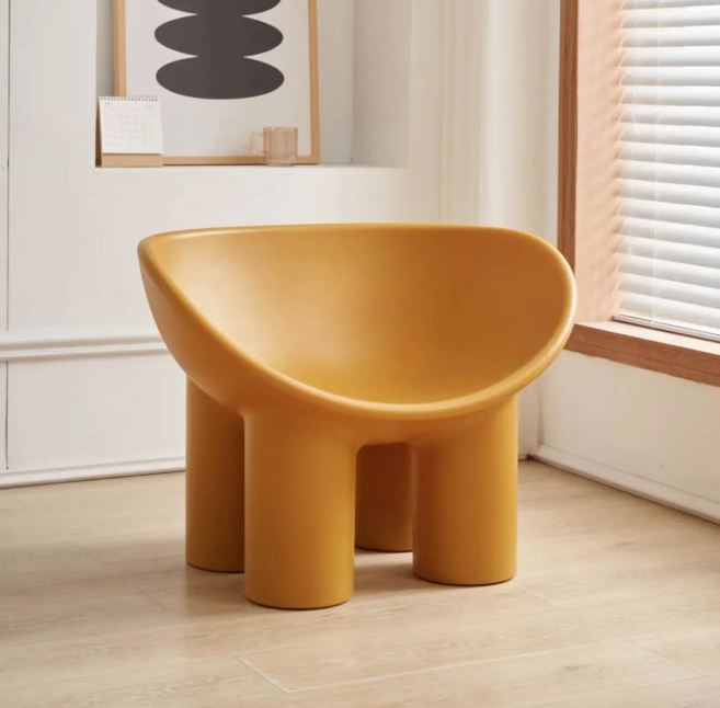 大象腿單人懶人沙發椅 客廳創意休閒椅 人體工學 可拆洗, 中號薑黃色+穩固不晃承重200kg