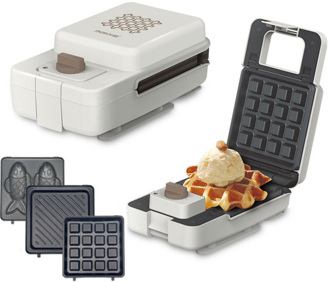 3종 플레이트 붕어빵 샌드위치 디저트 위아래 양면 가열 타이머 와플메이커, KW-650AK 로리 타임 와플메이커