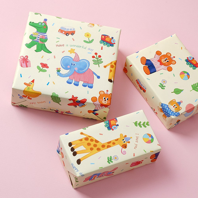 리틀프렌즈 파티 포장지, 10개, 59 x 42 cm