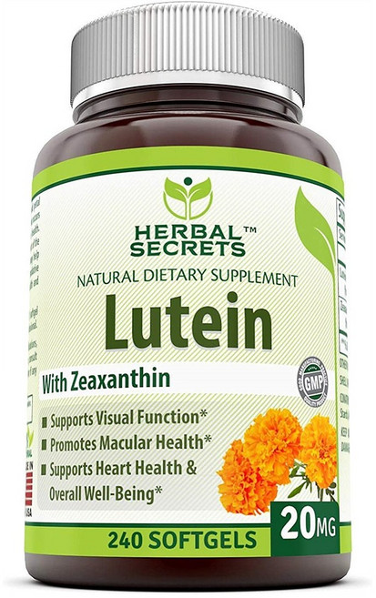 Herbal Secrets Lutein with Zeaxanthin 허벌 시크릿 루테인 with 제아잔틴 20mg 240소프트젤, 1개, 1팩, 240정