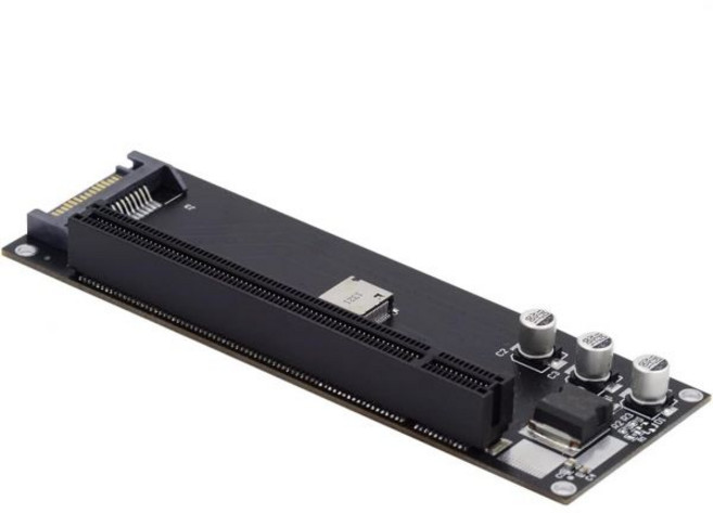 4X Oculink SFF-8612 SFF-8611에서 PCIE PCI-익스프레스 16배수 어댑터 ATX 24핀 전원 포트 포함 마더보드 그래픽 카드 해외 직배송, SFF-8612 4X to PCI-E 16X, 1개