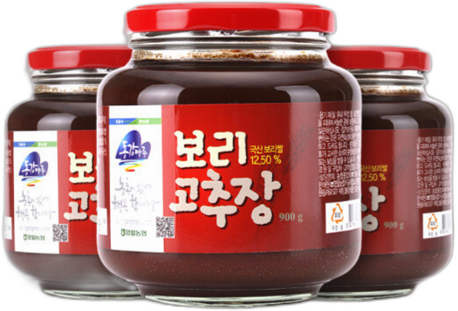 영월농협 동강마루 보리 고추장 900g x 3병 구수한 전통 장류 반찬용 양념장, 3개
