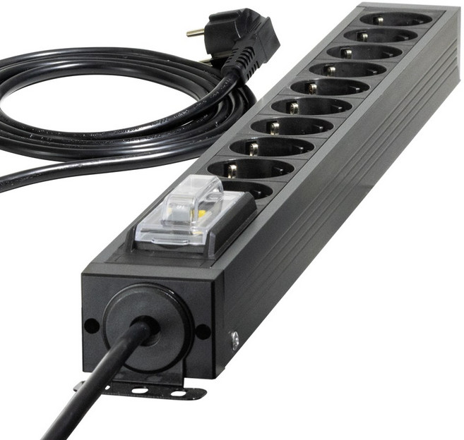 파워존 유커먼 4000W 고용량 알루미늄 10구 멀티탭 누전차단 서버탭, 1개, 누전차단 10구 스페이스 그레이, 5m