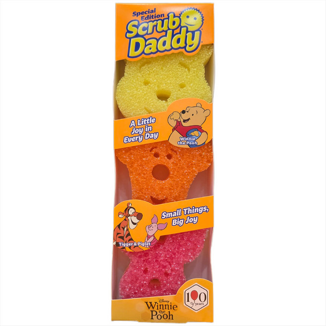 스크럽대디 곰돌이푸 수세미 3P, 1세트, 3개