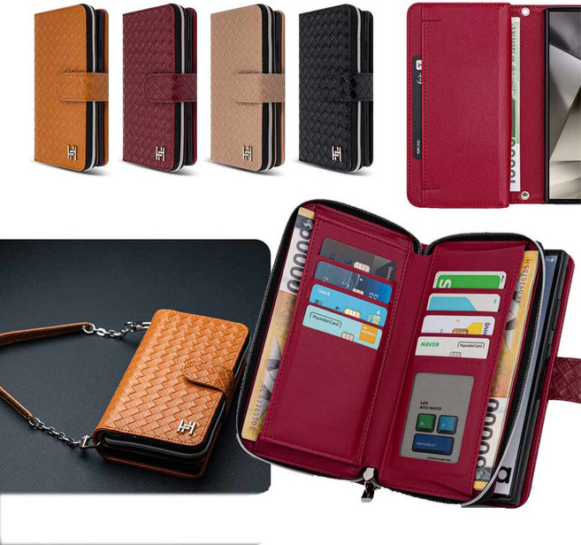 포니요기 갤럭시 A32 LTE (A325) 위빙 로마 지퍼수납 지갑형 다이어리 휴대폰 케이스