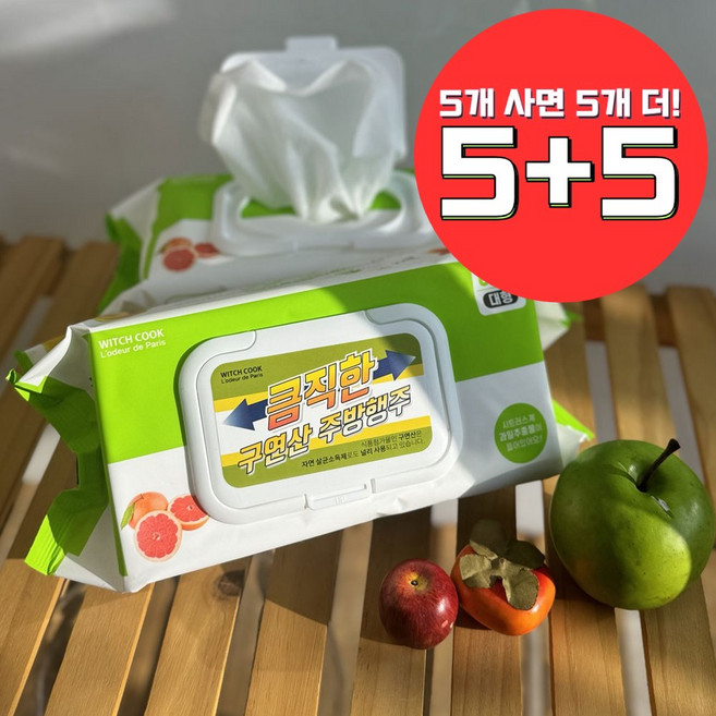 위치쿡 큼직한 구연산 행주, 10개, 60매입, 120g