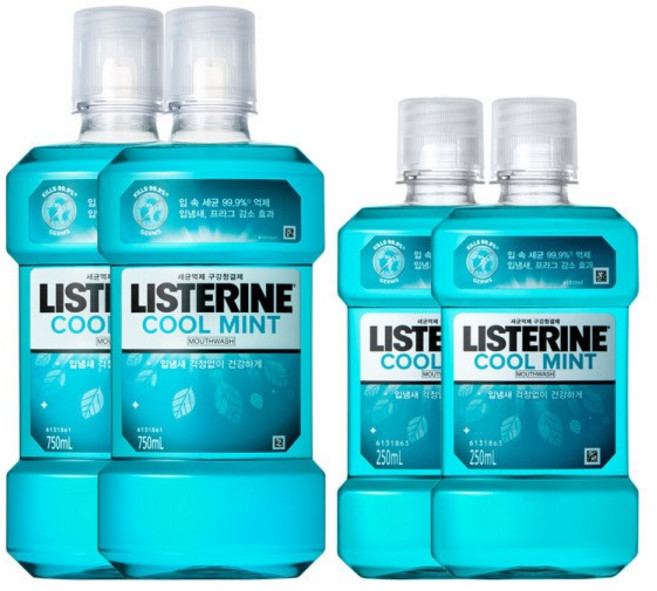 리스테린 쿨민트 750ml 2개 + 250ml 2개, 1개
