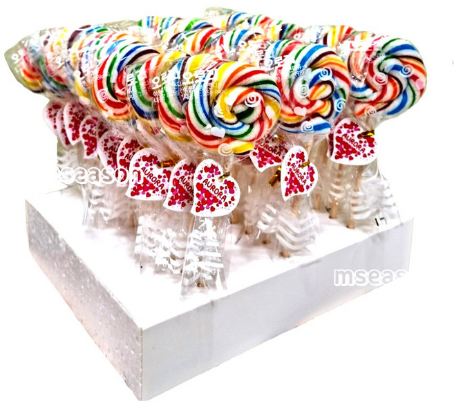 아이러브유 오로라 회오리 롤리팝 막대사탕 화이트데이 발렌타인데이 대용량 단체 학교 행사 축제 사탕, 40개, 25g