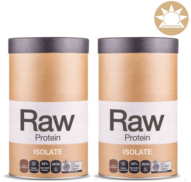 아마조니아 (Amazonia) RAW 단백질 보충제 아이솔레이트 초코 코코넛 다이어트쉐이크, 1kg, 2개