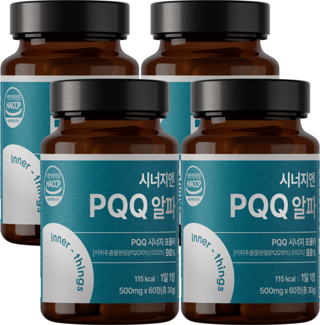[정품] 시너지엔 PQQ 알파 식약청, 4개, 60정