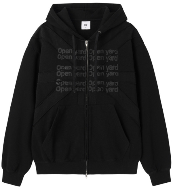 4월 17일 배송 OY UNION CUT PATCH HOODIE ZIP UP - BLACK OYBEF1SW015BK 210439, M