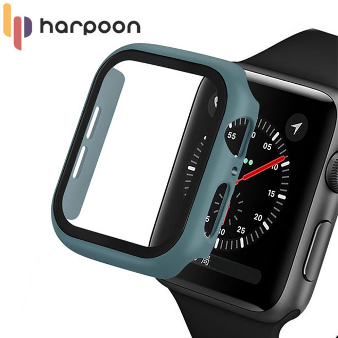 애플워치6 40mm 44mm 9H 강화글라스 애플워치 케이스, 옐로우, 애플워치6_44mm