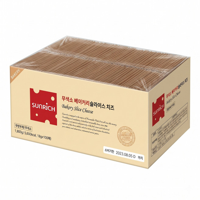 썬리취 무색소 베이커리 슬라이스치즈 18kg 100장, 1개