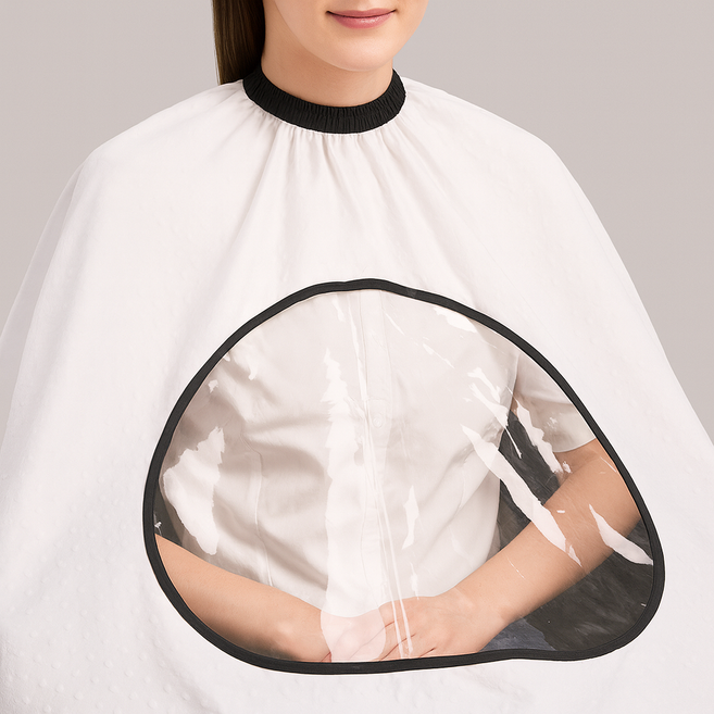 필로그레이 스마트 미용실 커트보 고급 셀프헤어 드라이 가운, 1개, 화이트