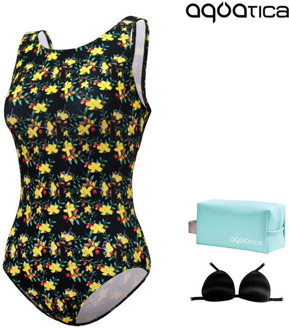 아쿠아티카 여성 미들컷 실내 수영복 AQA1665 파우치3종세트