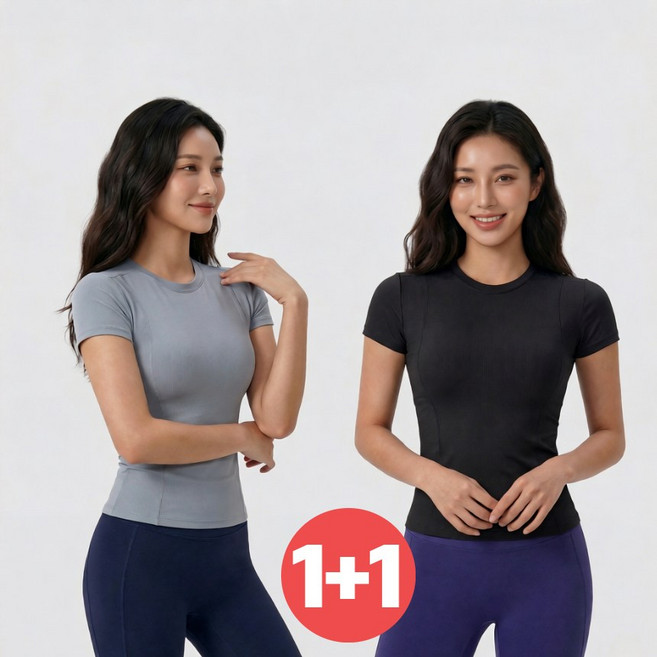 여성용 요가 필라테스 반팔 티셔츠