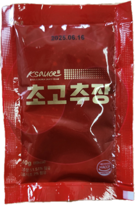 한국소스 초고추장(소스인) 40g 새콤달콤 맛있는 초장 마트용 포장용 배달용, 1개