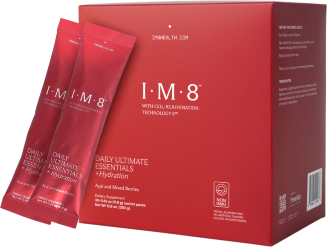 IM8 데일리 얼티밋 에센셜 올인원 종합비타민 보충제 92가지 영양소 함유 코큐텐 프로바이오틱스 비타민 그린 글루텐 프리 아사이 믹스드 베리 30인분 리필 파우치, Starter Kit