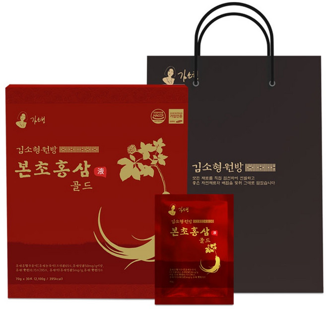 김소형원방 본초 홍삼 골드 30포 + 쇼핑백, 3개, 2.1kg