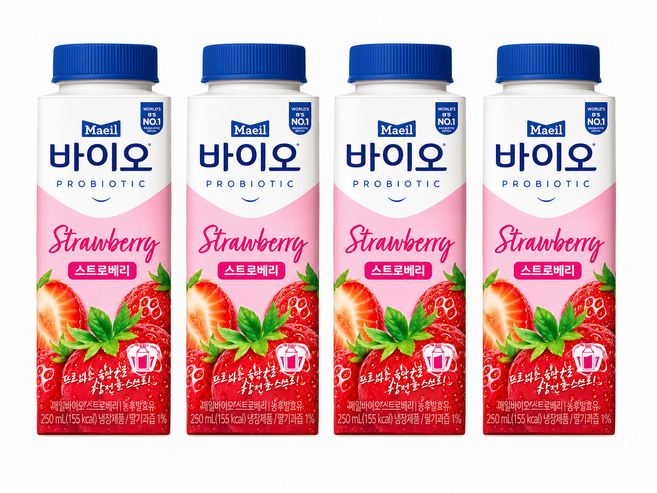 매일바이오 드링킹 딸기250ml냉장무배, 12개, 250ml