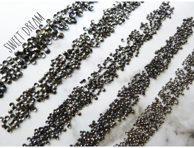 美甲極細圓鉚釘, 1個, 槍黑,1mm【100顆】