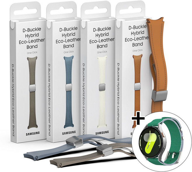 삼성 D버클 하이브리드 에코 레더 스트랩 밴드 ( + 나토 밴드 세트 ), M/L 인디고
