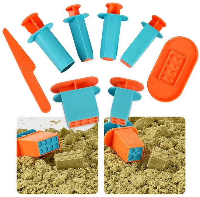 벽돌찍기틀 모래놀이 주사기 모양 몰드 도구, 1개