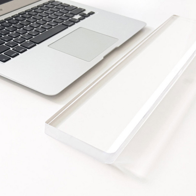 손목이 아프면 경사가 있어서 편안한 아크릴 키보드손목받침대 보호대 팜레스트 풀키 텐키리스, 평면투명, -87 300X90, 1개