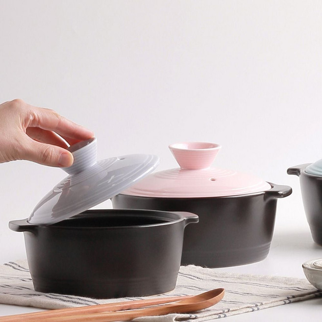 엠다인 계란찜 미니 1인 도자기 찌개 하이라이트 직화 뚝배기 도자기뚝배기, 파스텔 뚝배기 대, 1개