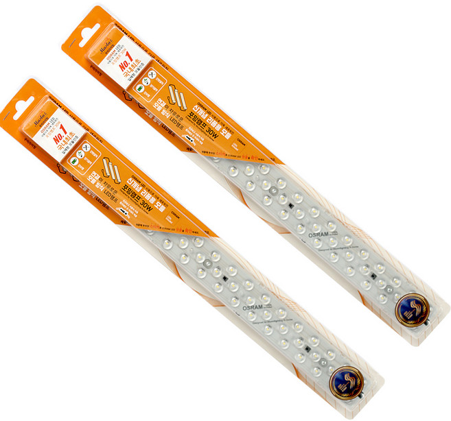 LED 모듈 30W 램프 형광등 안정기일체형 조명 2P, 전구색, 2세트