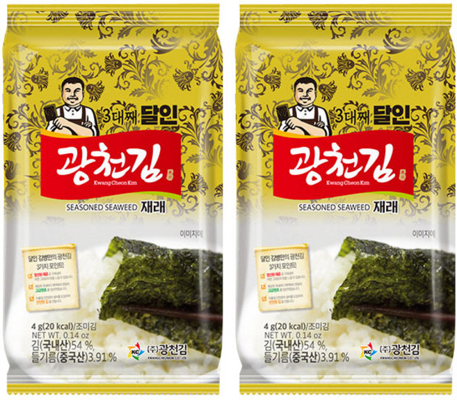 광천김 달인 재래 도시락김, 4g, 40개