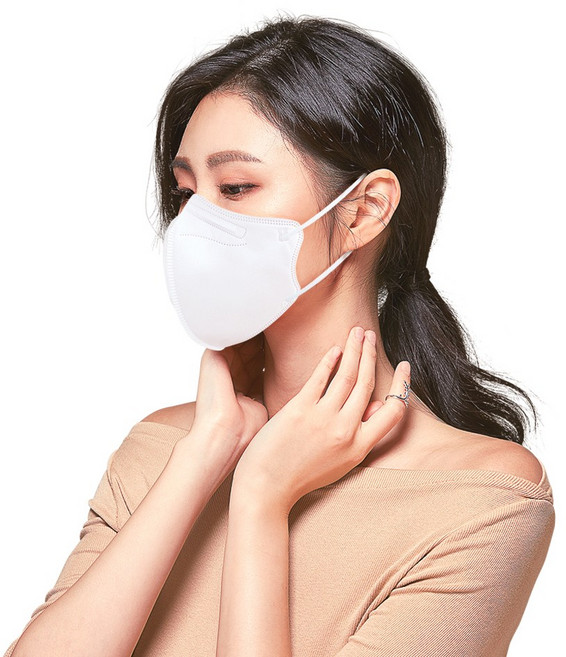 알럽스킨 퓨올 숨편한 새부리형 비말차단 마스크 순수 국산 KFAD 화이트 50매, 5매입, 10개