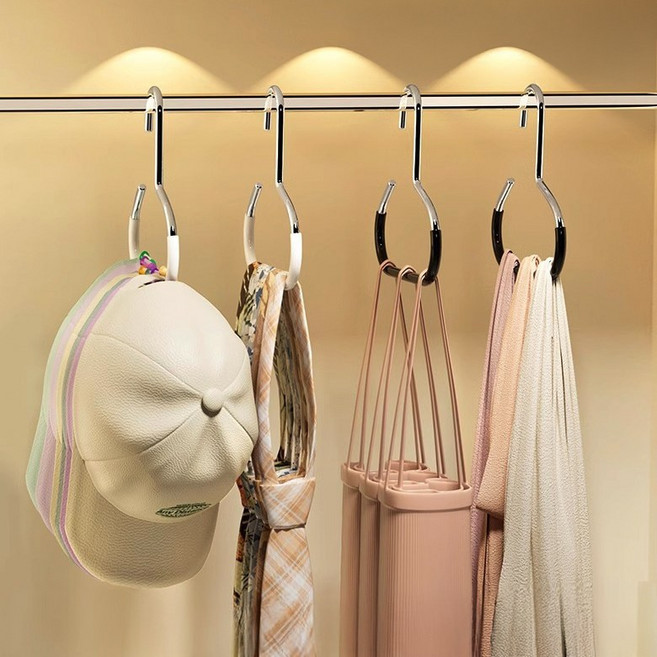 하스몰 깔끔한 옷장 공간활용 가방 벨트 모자 정리 걸이, 화이트, 5개