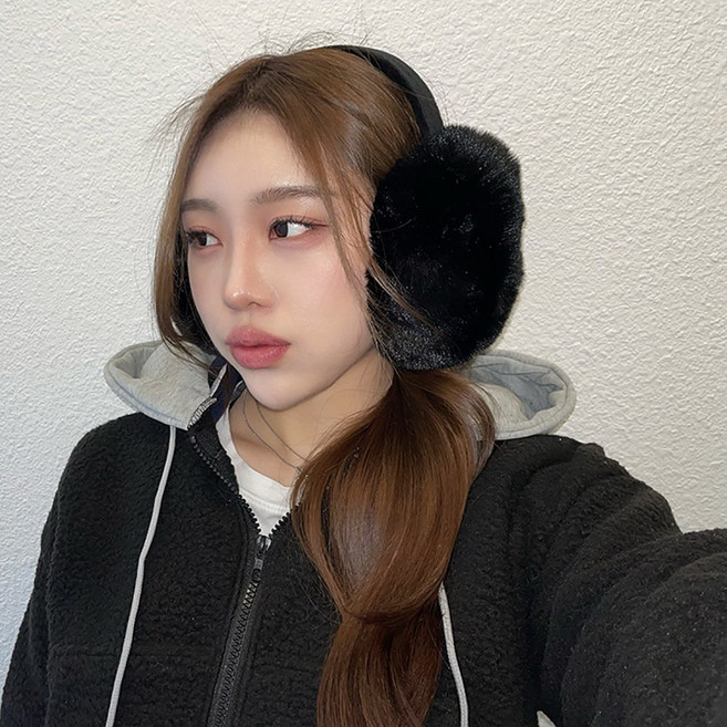 VANANA2 러블리 퍼 접이식 빅사이즈 방한 귀마개 3color