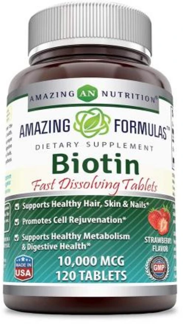 어메이징 포뮬러스 비오틴 10000mcg 120정 (4개월분) 딸기맛 비타민B7, 1개 - 쿠팡