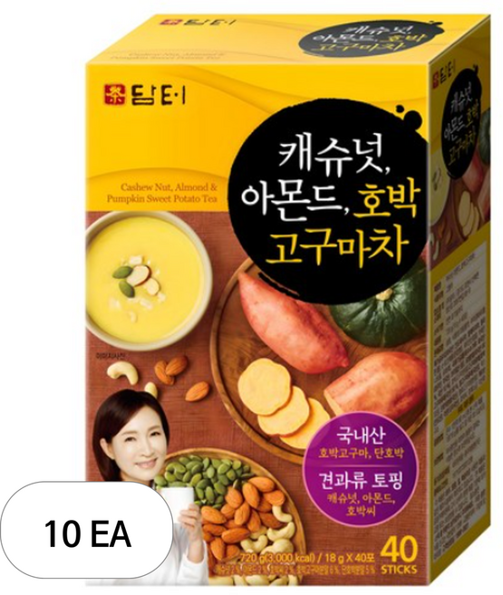 담터 캐슈넛 아몬드 호박고구마차, 18g, 40개입, 10개