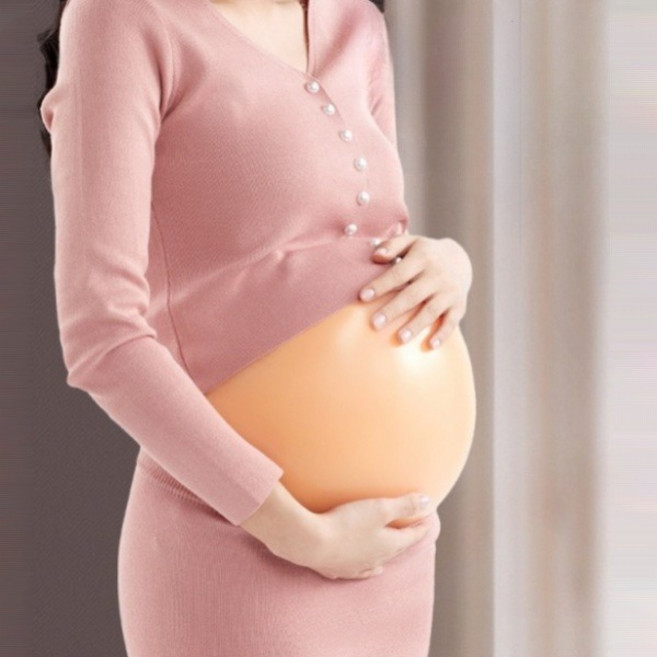 임산부 가짜 배 소품 임신체험 실리콘 특대형 쌍둥이용 자연스러운 피부 느낌