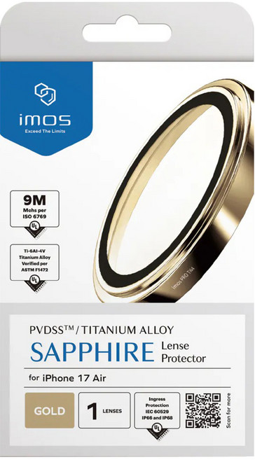 【嚴選外框】 imos 藍寶石鏡頭保護貼 金屬框鏡頭貼, 1個