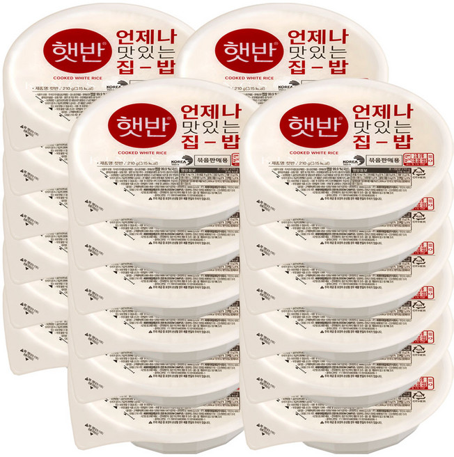 햇반 백미밥, 210g, 24개