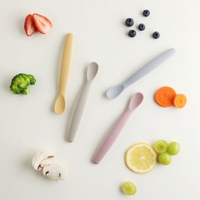 판테온B 실리콘 초기 중기 이유식스푼 자기주도 수저 아기 숟가락, 색상, 1개