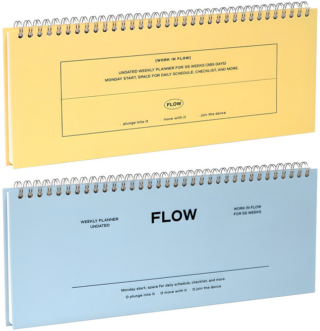 아이코닉 플로우 위클리 플래너 탁상용 2종 세트, BUTTERYELLOW + SOFTBLUE, 1세트