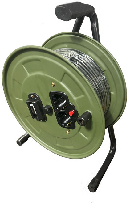 STAGER 케이블 릴 2구 20M 연장선 고용량 차단기 이동식 캠핑연장선 리드선 작업선, 1개