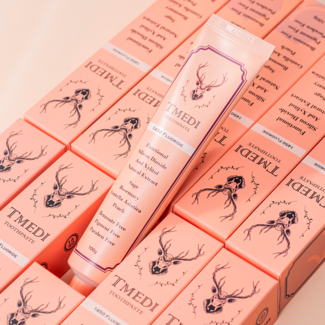 [치과면세점입점] 티메디 1450ppm 성인 어린이 추천 불소 비건 치약, 100g, 2개