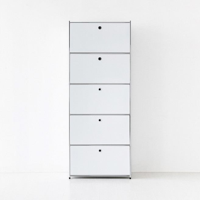 심플리 5단 수납장 BC101, 퓨어화이트 4792.7403