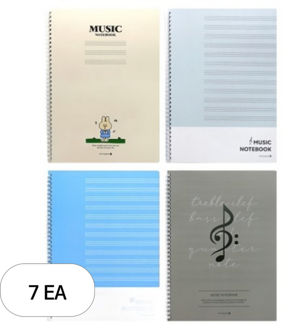 모닝글로리 음악 스프링노트 A4사이즈 오선지, 랜덤발송(RANDOM), 7개