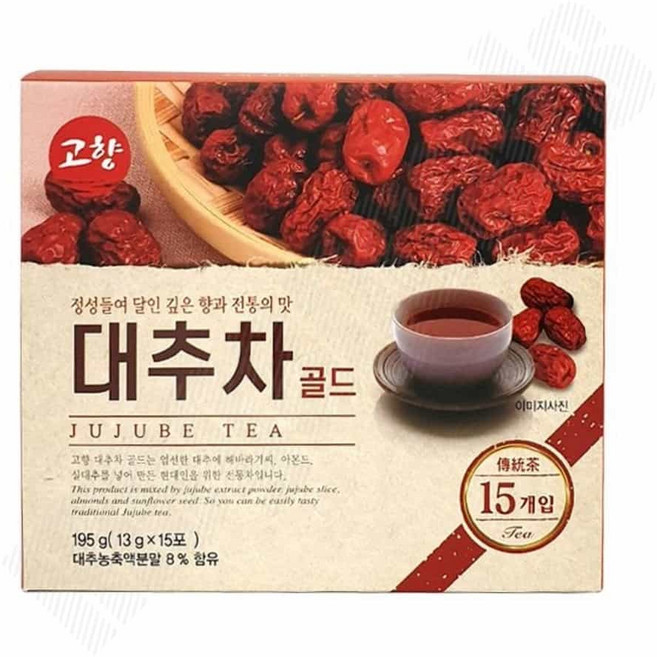 우리차세트 대추차세트 구수한수제전통차 15T 쌍화 대추 생강 골드 건강차세트, 고향 쌍화차골드15개입