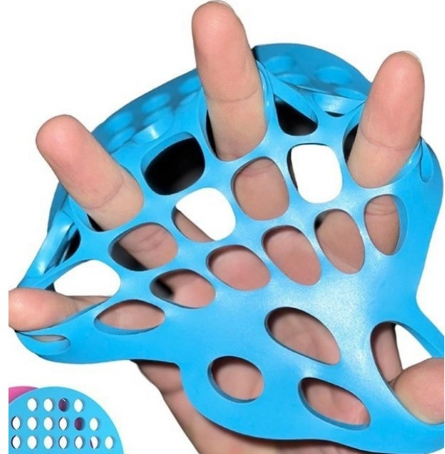 실리콘 손가락 스트레칭기 그립 트레이너 손가락힘 강화 링, 2개, 블루
